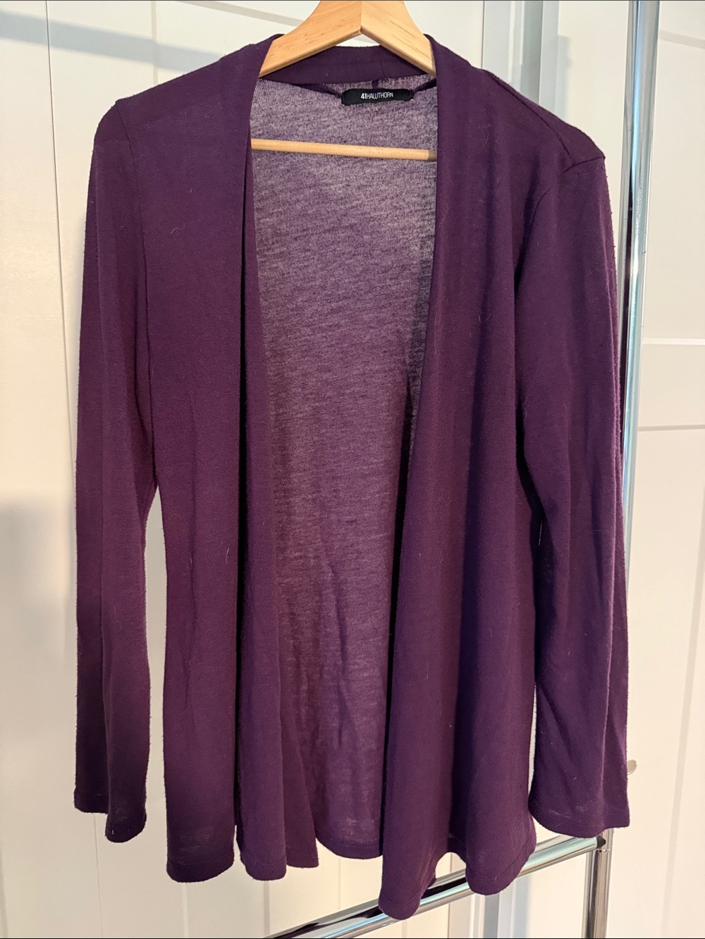41 Hawthorn Plum Open-Front Lightweight Cardigan